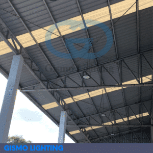 ติดตั้งโคมไฟ UFO ไฮเบย์ ( High Bay ) LED 200W ภายนอกอาคาร โรงงานน้ำดื่ม ปาป้า บางเขน กรุงเทพ